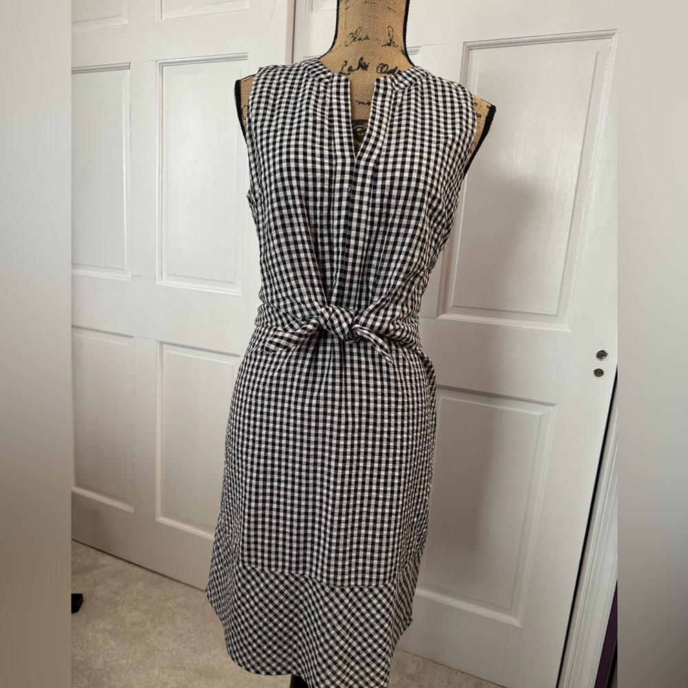 Black and White Gingham Sleeveless Dress